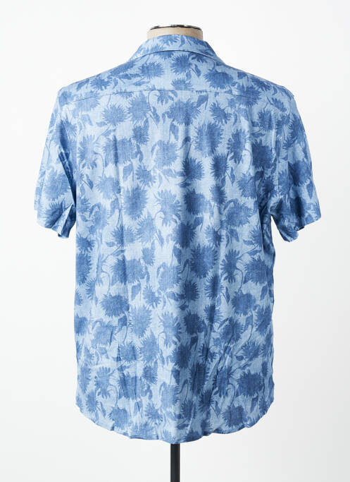 Chemise manches courtes col tailleur bleu DESOTO homme