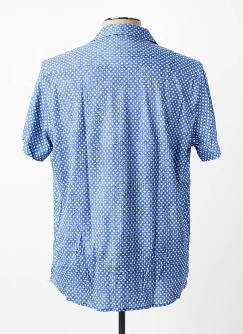Chemise manches courtes col tailleur bleu DESOTO homme