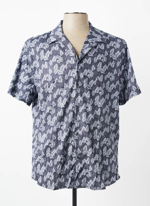 Chemise manches courtes col tailleur gris DESOTO homme