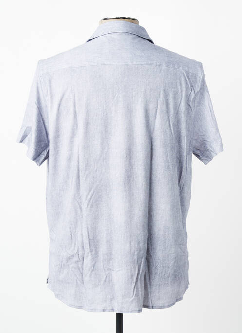 Chemise manches courtes col tailleur bleu DESOTO homme