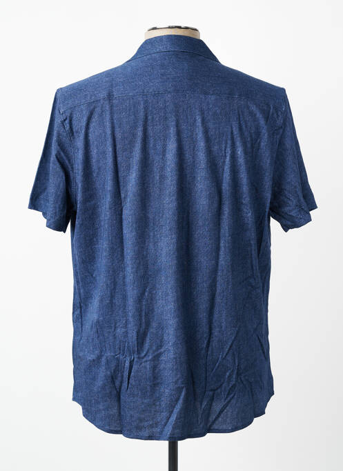 Chemise manches courtes col tailleur bleu fonce DESOTO homme