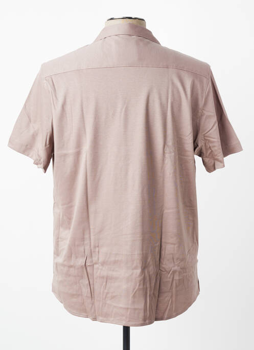 Chemise manches courtes col tailleur marron DESOTO homme