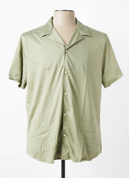 Chemise manches courtes col tailleur vert DESOTO homme