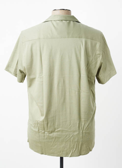 Chemise manches courtes col tailleur vert DESOTO homme