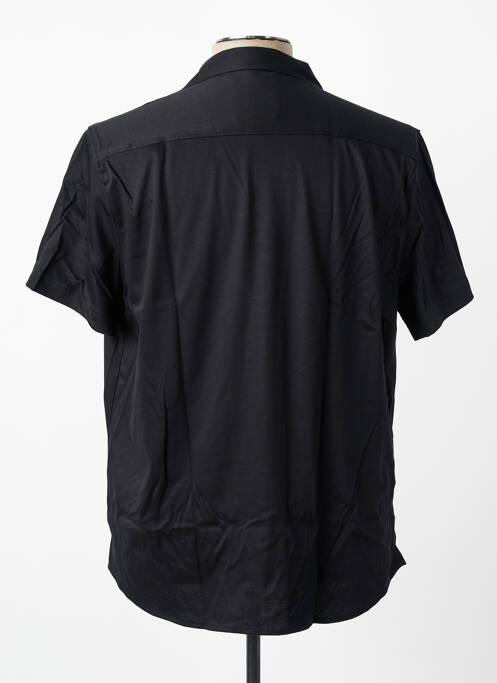 Chemise manches courtes col tailleur noir DESOTO homme