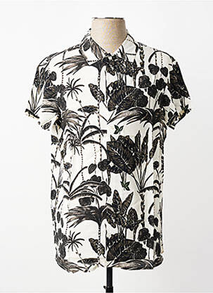 Chemise manches courtes imprimé fantaisie noir MBM homme