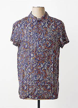 Chemise manches courtes coupe droite bleu MBM homme