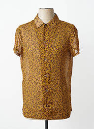 Chemise manches courtes coupe droite jaune MBM homme