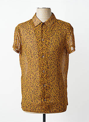 Chemise manches courtes coupe droite jaune MBM homme