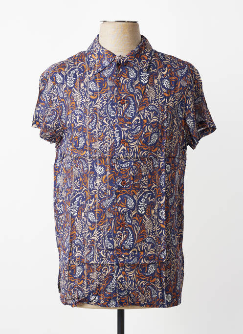 Chemise manches courtes coupe droite bleu MBM homme