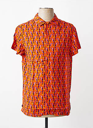Chemise manches courtes coupe droite orange MBM homme