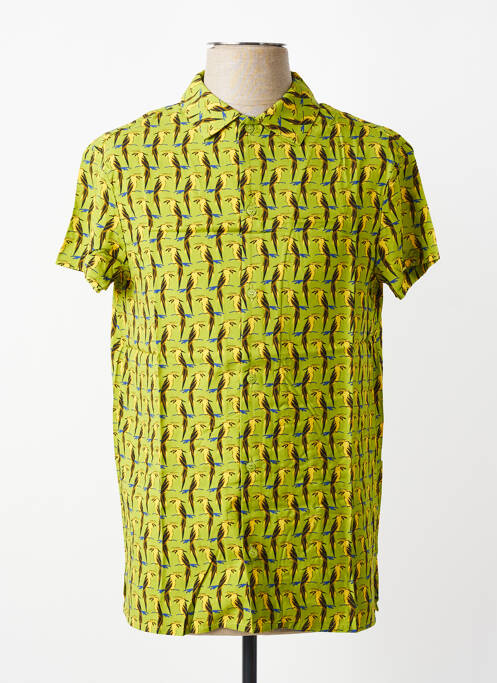 Chemise manches courtes coupe droite vert MBM homme