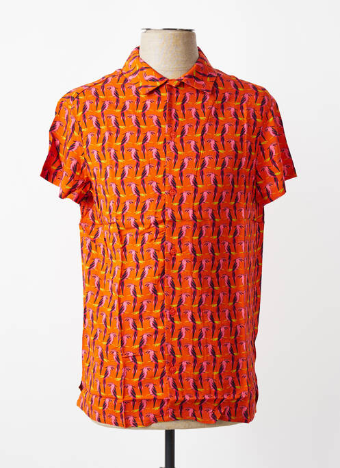 Chemise manches courtes coupe droite orange MBM homme