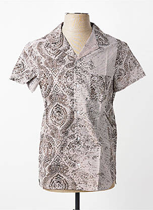 Chemise manches courtes imprimé fantaisie gris MBM homme