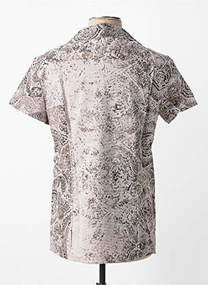 Chemise manches courtes imprimé fantaisie gris MBM homme