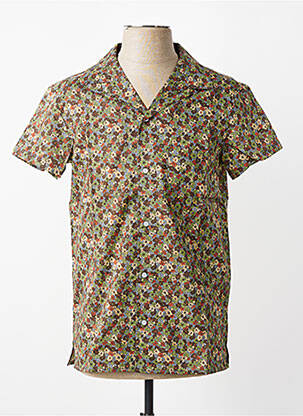 Chemise manches courtes coupe droite vert MBM homme