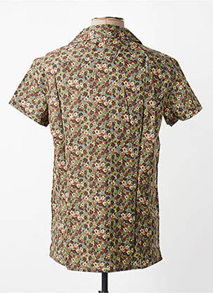 Chemise manches courtes coupe droite vert MBM homme