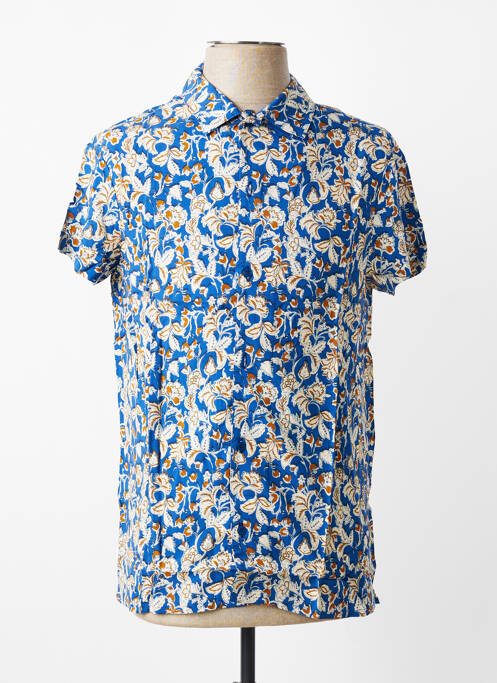 Chemise manches courtes coupe droite bleu MBM homme