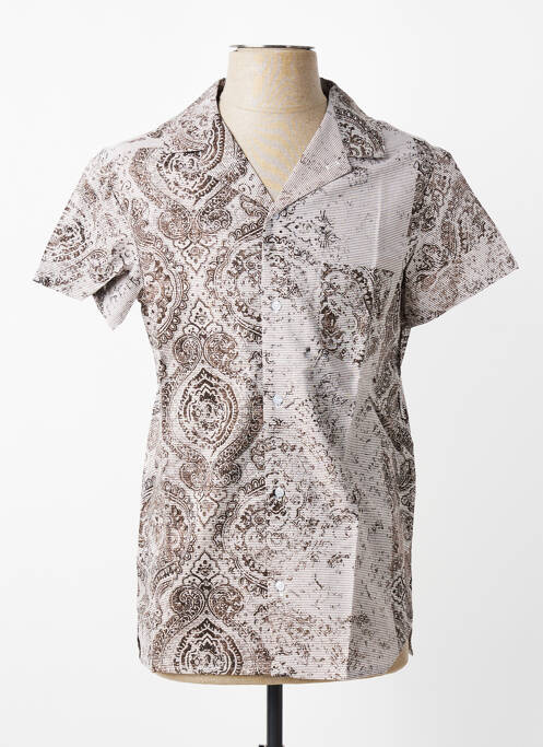 Chemise manches courtes imprimé fantaisie gris MBM homme