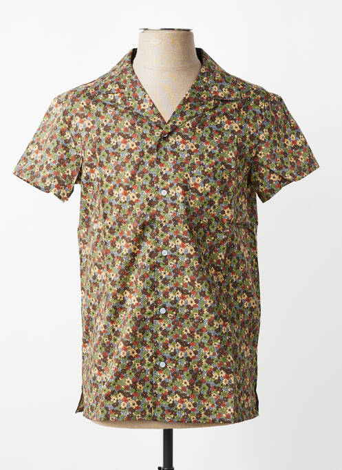 Chemise manches courtes coupe droite vert MBM homme