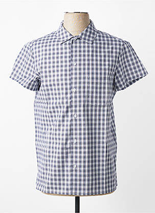 Chemise manches courtes poches bleu MBM homme