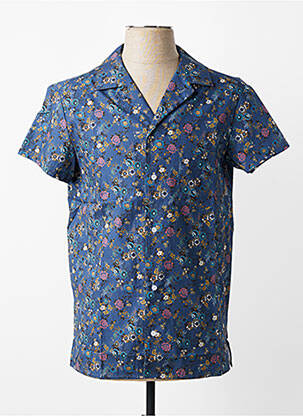 Chemise manches courtes poches bleu MBM homme