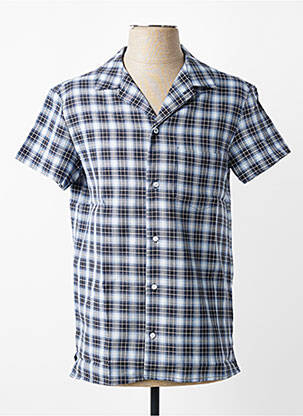 Chemise manches courtes poches bleu MBM homme
