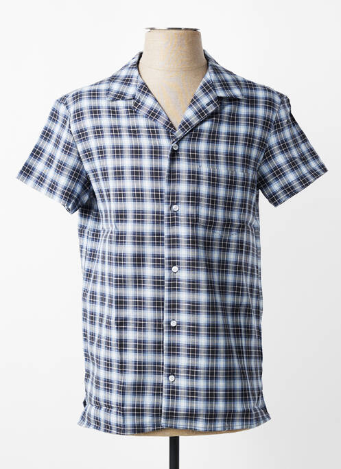 Chemise manches courtes poches bleu MBM homme