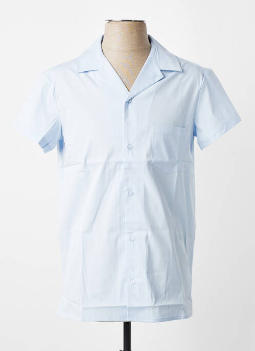 Chemise manches courtes poches bleu MBM homme