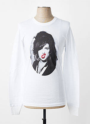 T-shirt coupe cintrée manches longues blanc DAVID BABY homme