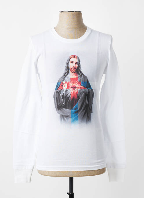 T-shirt coupe cintrée manches longues blanc DAVID BABY homme