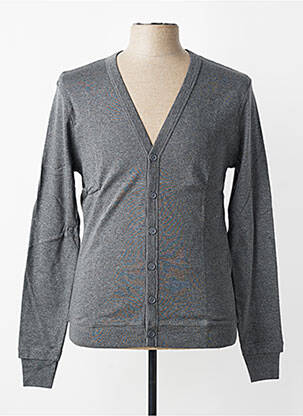 Gilet manches longues col v gris MBM homme