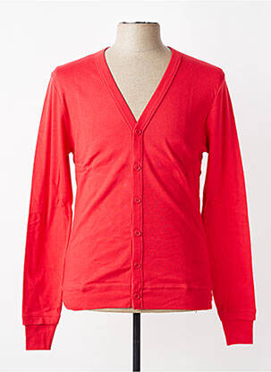 Gilet manches longues col v rouge MBM homme