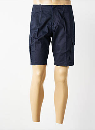 Bermuda coupe droite bleu MBM homme