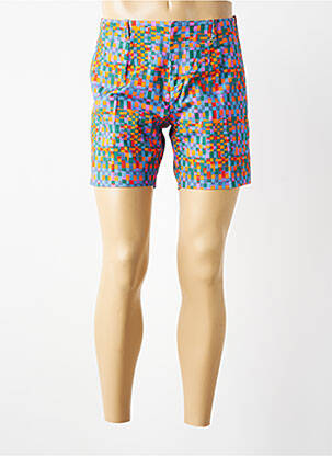 Short fermeture zippée sous rabat boutonné orange DAVID DEBY femme