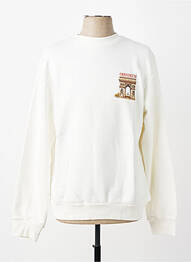 Sweat-shirt sérigraphie manches longues blanc MBM femme