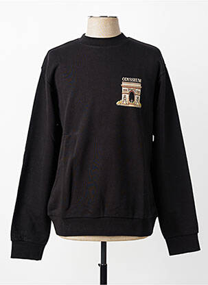 Sweat-shirt sérigraphie manches longues noir MBM femme