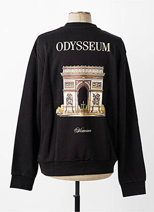 Sweat-shirt sérigraphie manches longues noir MBM femme