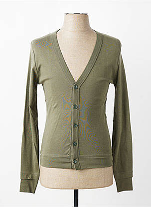 Gilet manches longues col v vert MBM homme