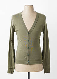 Gilet manches longues col v vert MBM homme