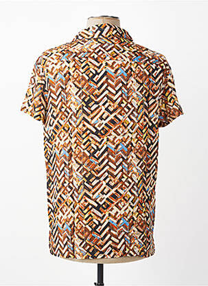 Chemise manches courtes imprimé fantaisie marron MBM homme
