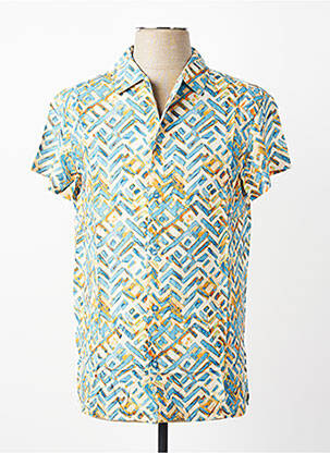 Chemise manches courtes imprimé fantaisie beige MBM homme