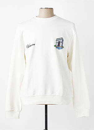 Sweat-shirt manches longues manches longues blanc MBM homme