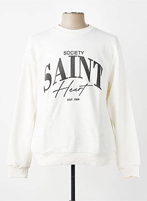 Sweat-shirt manches longues manches longues blanc MBM homme