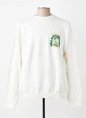 Sweat-shirt manches longues manches longues blanc MBM homme