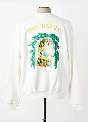 Sweat-shirt manches longues manches longues blanc MBM homme