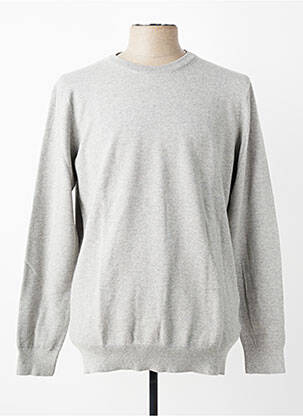 Pull col rond manches longues gris MBM homme