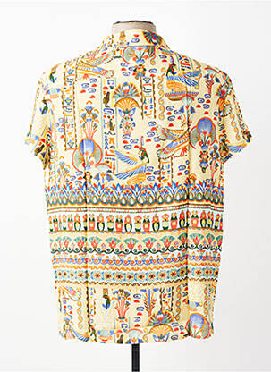 Chemise manches courtes imprimé fantaisie jaune DAVID DABY homme