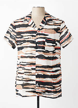 Chemise manches courtes imprimé fantaisie noir MBM homme