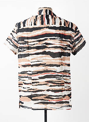 Chemise manches courtes imprimé fantaisie noir MBM homme